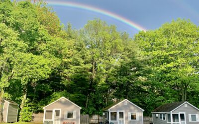 Cottages and rainbow